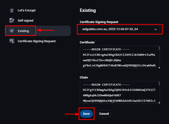 FastPanel Install SSL Certificate