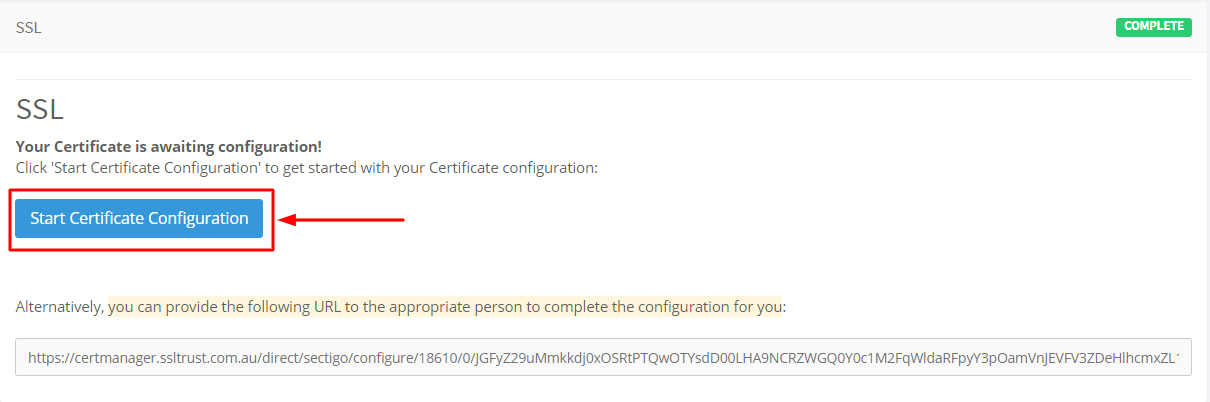 Start SSL Configuration